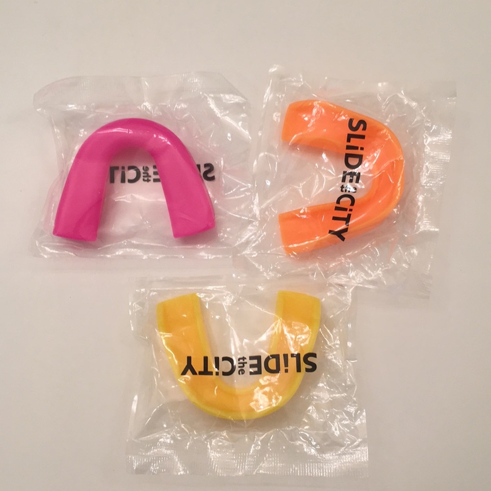 Colorful Mouth Guards in plastic wrapping